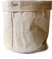 Plantenzak - Sizo Jute Bag Natural/metal Ring D30 H30cm