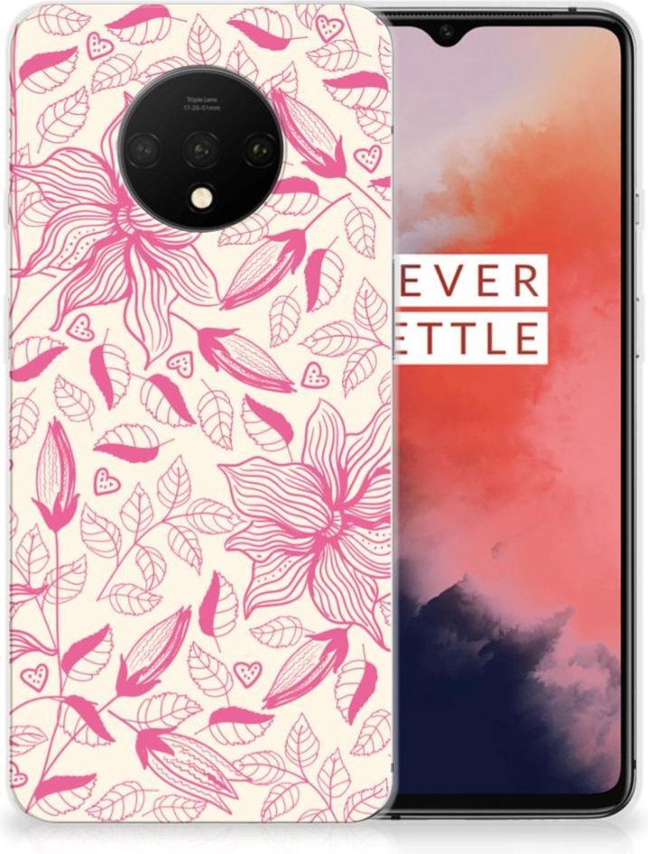 OnePlus 7T TPU Case Pink Flowers