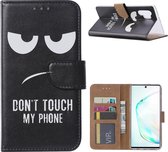 Xssive Hoesje voor Samsung Galaxy Note 10 Plus - Book Case - Don't Touch My Phone