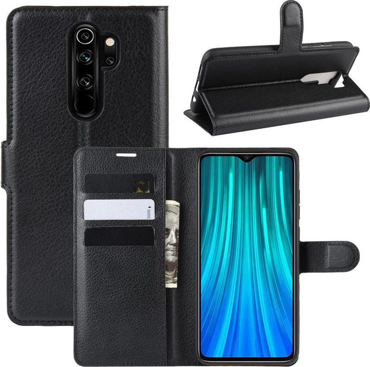 Book Case - Geschikt voor Xiaomi Redmi Note 8 Pro Hoesje - Zwart