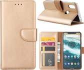 Xssive Hoesje voor Motorola Moto One - Book Case - Goud