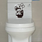 3D Sticker Decoratie Wit Konijn, Panda en Gado Vinyl Muursticker Toilet Decor Woondecoratie Badkamer Decor diy Muurstickers Posters Voor winkelen - TUZI-A