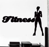 3D Sticker Decoratie Gym Center Muursticker Interieur Fitness Bodybuilding Dumbell Barbell Gym Vinyl Decal Sport Muurkunst Muurschildering Papier - Gold