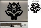 3D Sticker Decoratie Indische Namaste Woorden Religie Muurtattoo Vinyl Lotus Yoga Sticker Boeddha Ganesha Home Decor Slaapkamer Bloem Muurschildering - zwart / Large