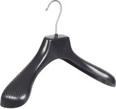 De Kledinghanger Gigant - 20 x Mantel / kostuumhanger kunststof zwart met schouderverbreding, 36 cm