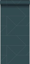 Origin Wallcoverings behangpapier grafische lijnen donkerblauw - 347725 - 0,53 x 10,05 m
