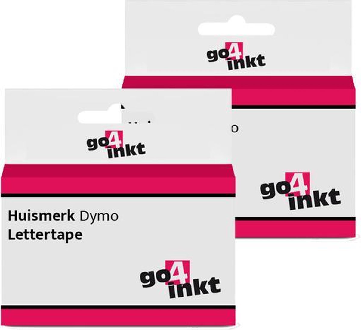 2x Go4inkt compatible met Dymo D1: 53713 24mm Zwart-Wit lettertape cassette