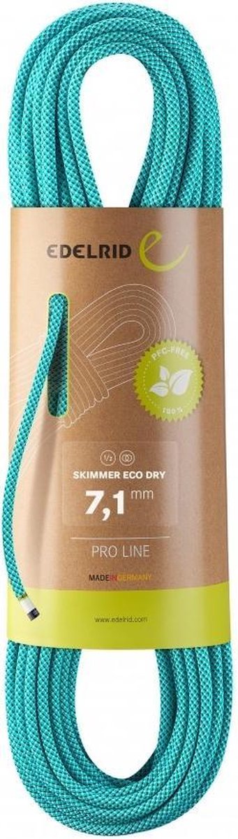 Edelrid Skimmer Eco Dry 7.1 Mm Klimtouw Groen 50 m