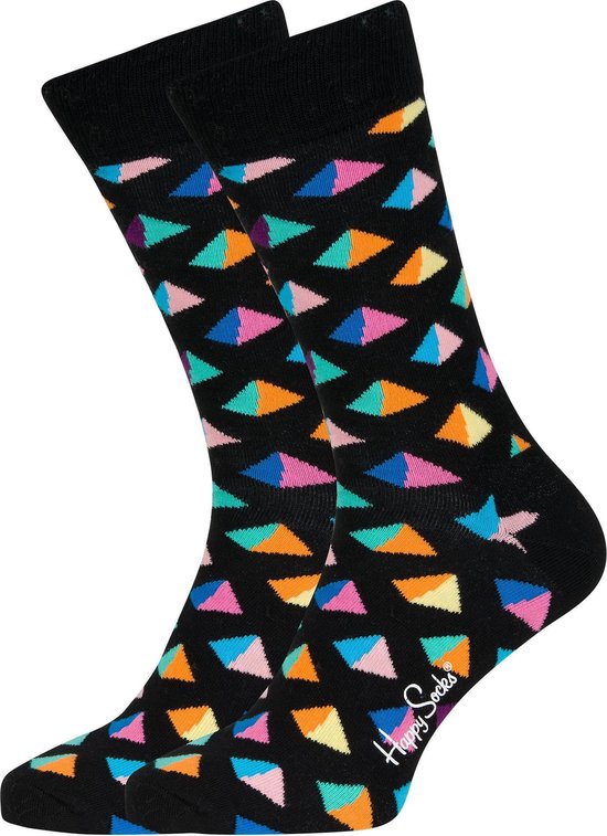 Happy Socks sokken Pyramid Sock - zwart met kleur - Unisex - Maat: 36 ...