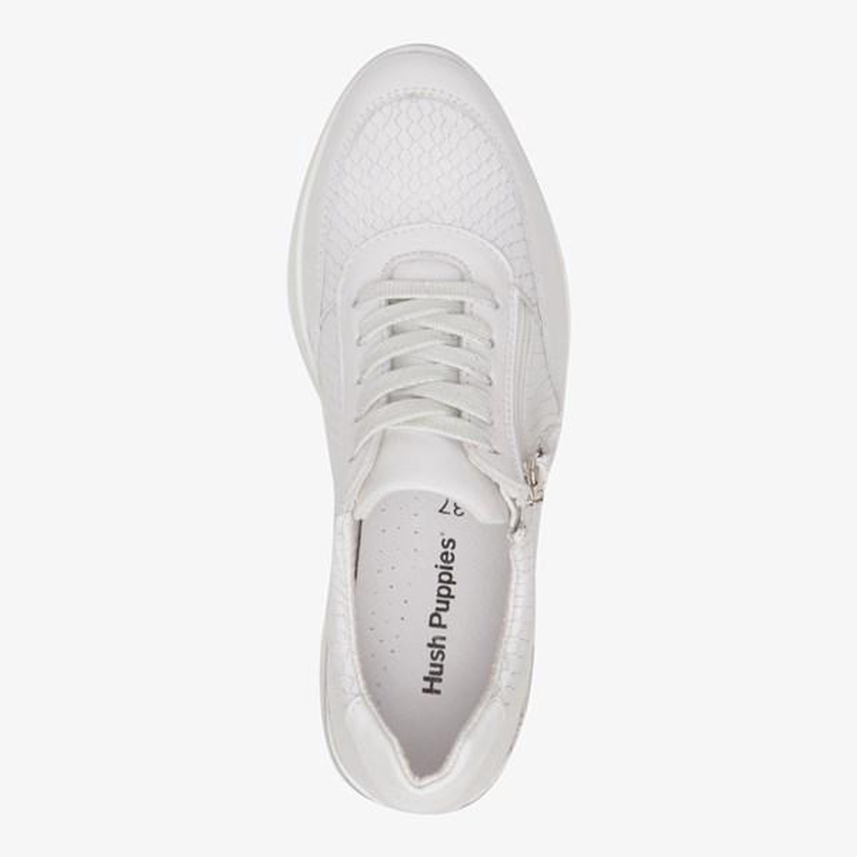 Hush Puppies leren dames sneakers - Wit - Maat 38 | bol.com