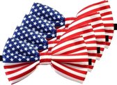 4x Amerika/USA verkleed vlinderstrikjes 12 cm voor dames/heren -  Landen thema verkleedaccessoires/feestartikelen - Vlinderstrikken/vlinderdassen met elastieken sluiting