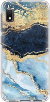 HappyCase Samsung Galaxy A10 Flexibel TPU Hoesje Blauw Marmer Print