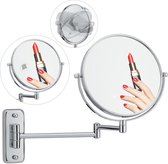 Relaxdays make up spiegel met vergroting - wand - opmaakspiegel - scheerspiegel - rond