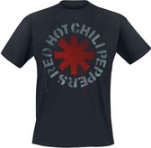Red Hot Chili Peppers Heren Tshirt -L- Stencil Zwart