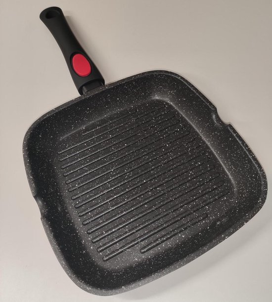 Castey 5-G27 grillpan met afneembaar houten handvat, 27 x 27 cm Castey 5-G27 grillpan met afneembaar houten handvat, 27 x 27 cm