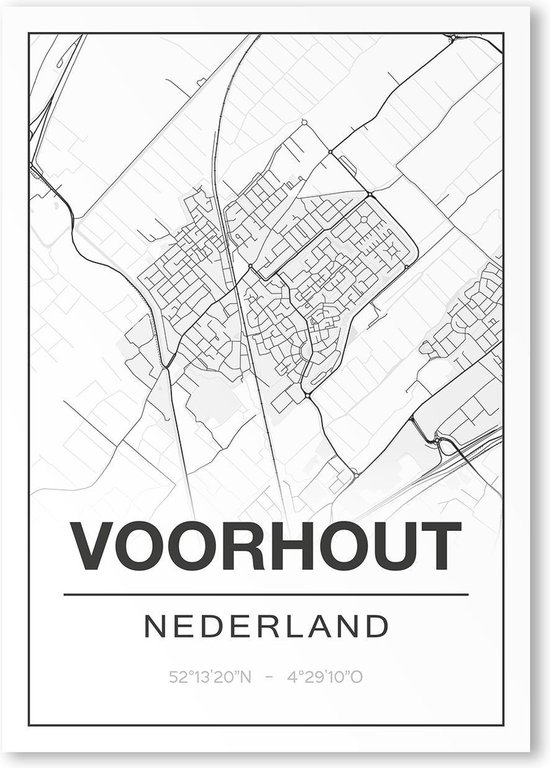 Poster/plattegrond VOORHOUT - A4