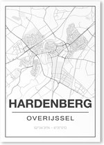 Poster/plattegrond HARDENBERG - 30x40cm