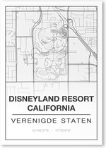 Poster/plattegrond DISNEYLAND CALIFORNIA - A4