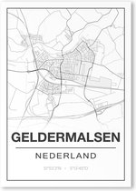 Poster/plattegrond GELDERMALSEN - 30x40cm