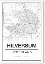 Poster/plattegrond HILVERSUM - 30x40cm