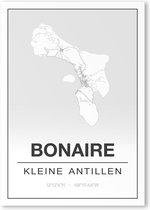 Poster/plattegrond BONAIRE - 30x40cm