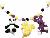 Naturezoo Kinderwagenspanner Dieren Gehaakt 40 Cm Geel/paars