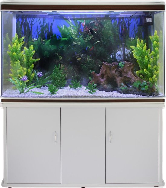 Aquarium 300 L Wit starterset inclusief - wit grind - 120.5 cm x 39 cm x 143,5... |