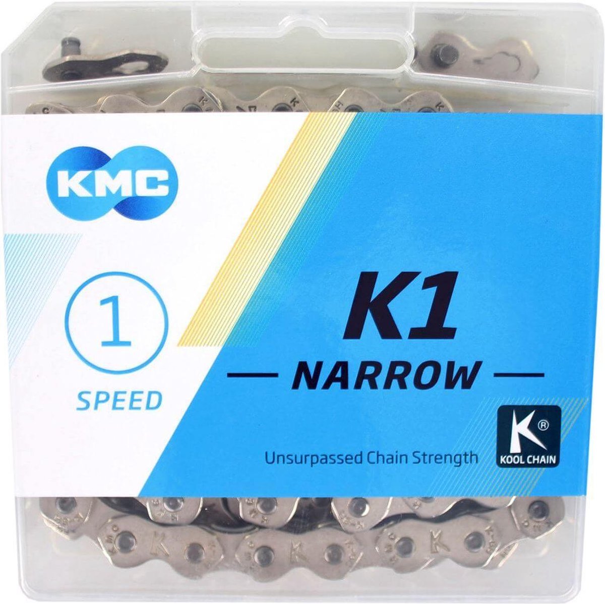 KMC Ketting 1/2-3/32 100L K1 Narrow Silver BMX/Track