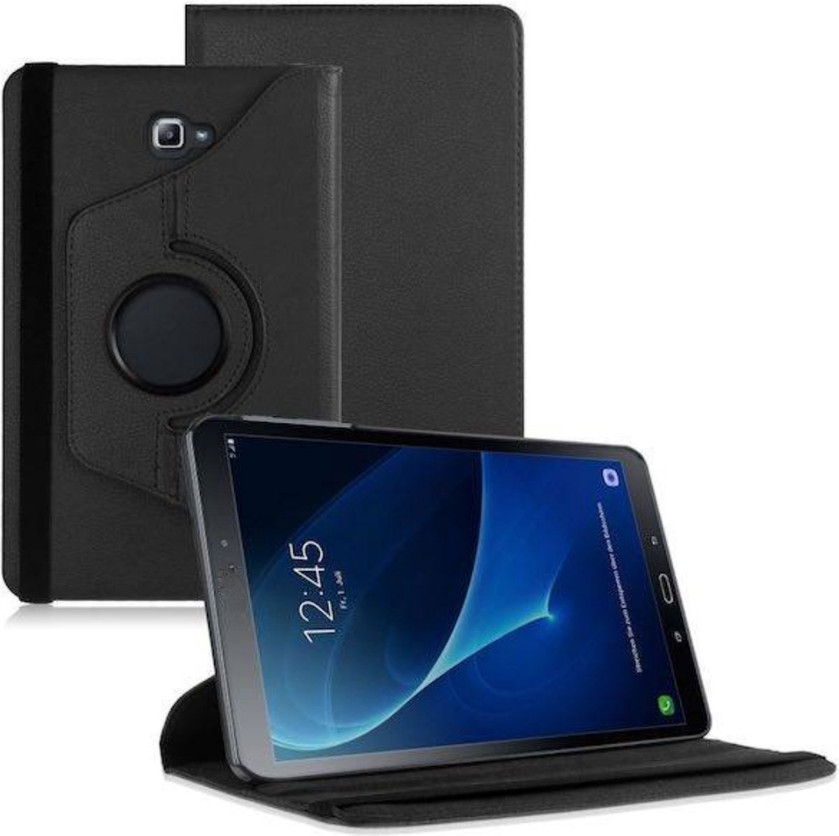 Case2go - Tablet hoes geschikt voor Samsung Galaxy Tab A 10.1 (2016/2018) draaibare hoes Zwart