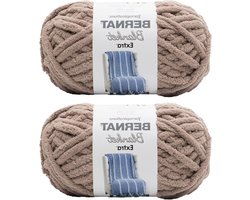 Bernat Blanket Extra Coarse Chenile Acrylic Yarn - Mushroom Color - 2 Pack Jumbo Weight Yarn for Knitting Crocheting Amigurumi Blankets