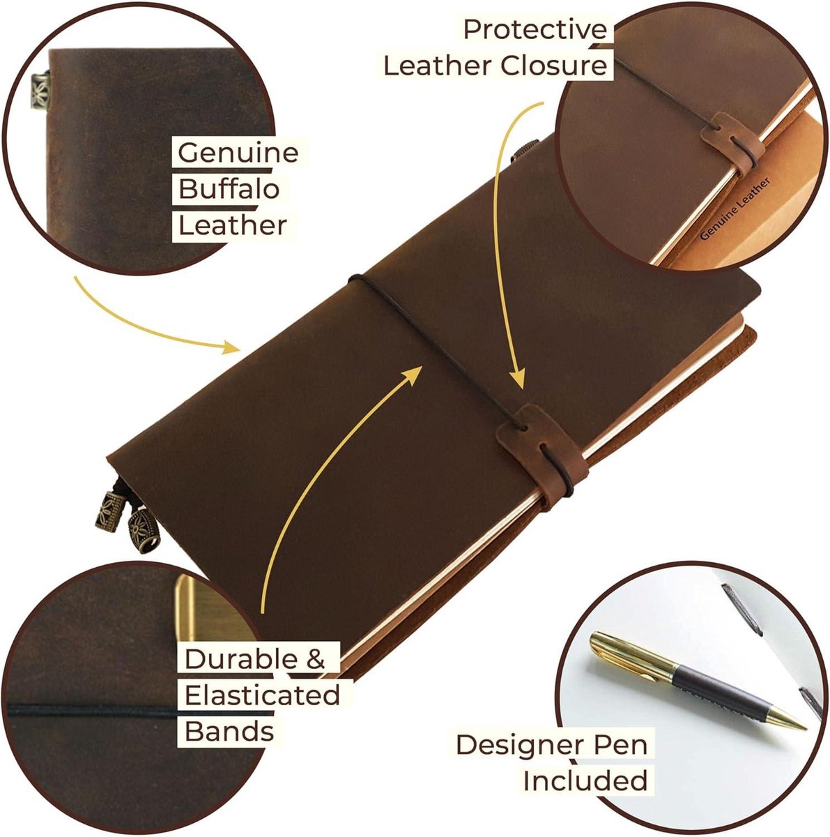 Carnet De Voyage, 5 Couleurs Journal De Voyage En Cuir PU Rétro Classique Personnalisé Avec Le