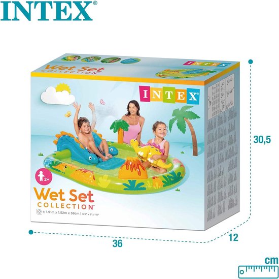 Baby Zwembad Speelbad Little Dino 191x152x58cm met Glijbaan - Intex Baby Zwembad van Merkloos — afbeelding 5