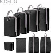 Bol.com Homiefy luxe packing cubes - 8 delige set - benut meer ruimte door compressierits - Koffer organizer - Bagage Organizer ... aanbieding