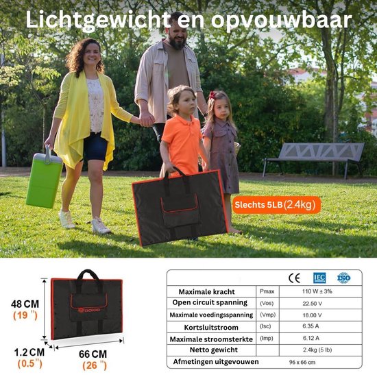 Zonnepanelen - Compleet Pakket - Zonnepaneel Plat Dak - 110W - Zwart met Rood — afbeelding 4