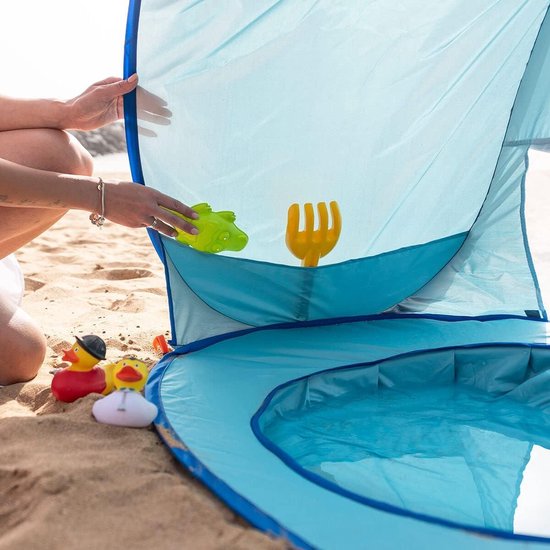 Babystrandtent strandtent met zwembad voor kinderen - opvouwbare pop-up strandtent - winddichte strandparasol - 4 haringen voor stevige bevestiging. van TechTack — afbeelding 2