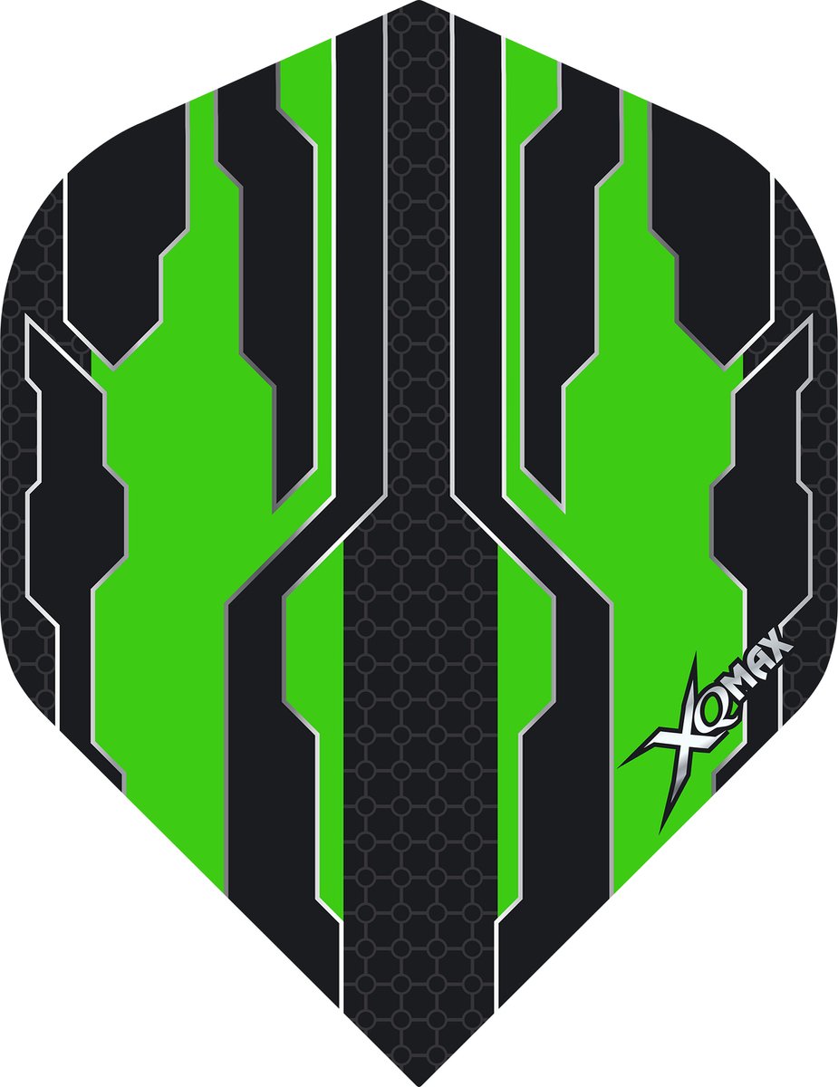 XQMax Terminator No2 dart flights - zwart/groen - 3stuks