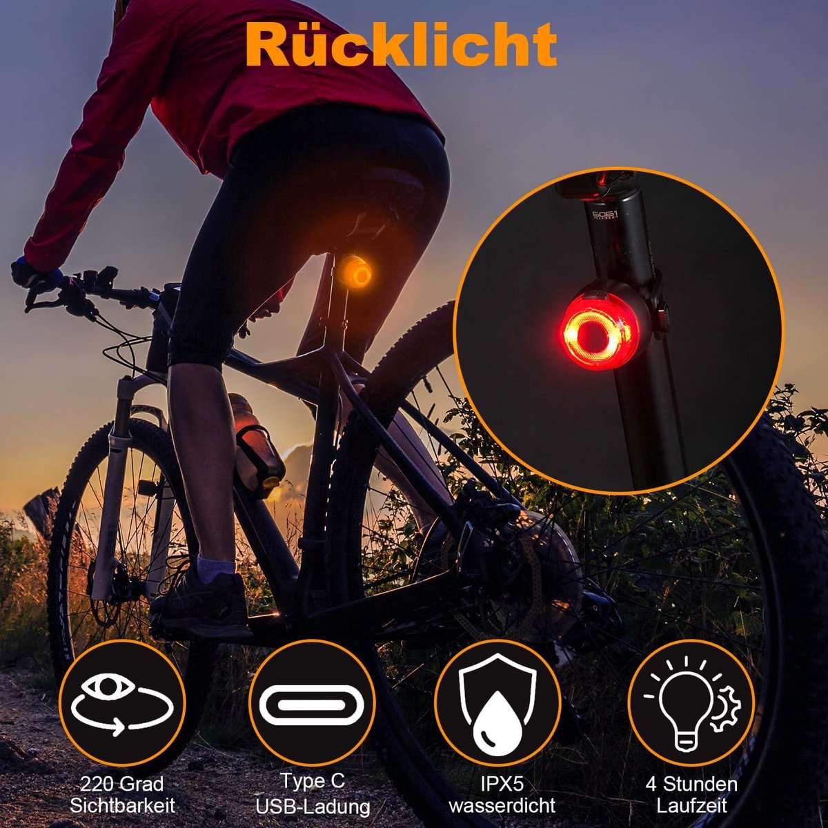 Lumiere Velo Éclairage Casque Vélo En 200 Lumens, USB
