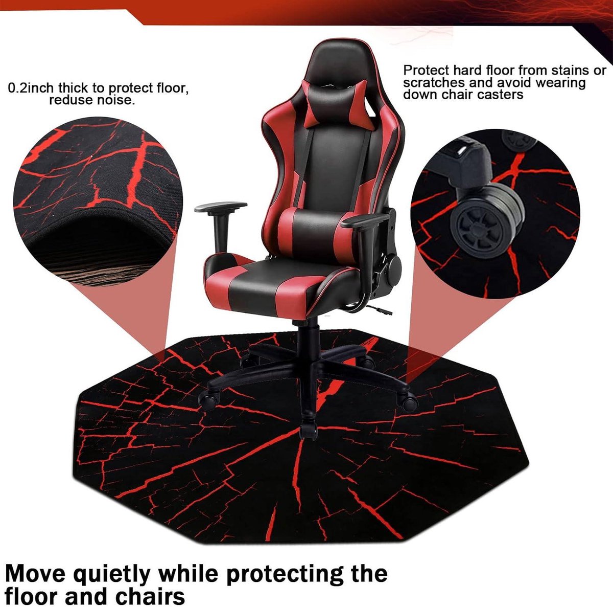 Bnehwogu Bureau-gamingstoelmat, groot, 180 cm, computerstoelmat