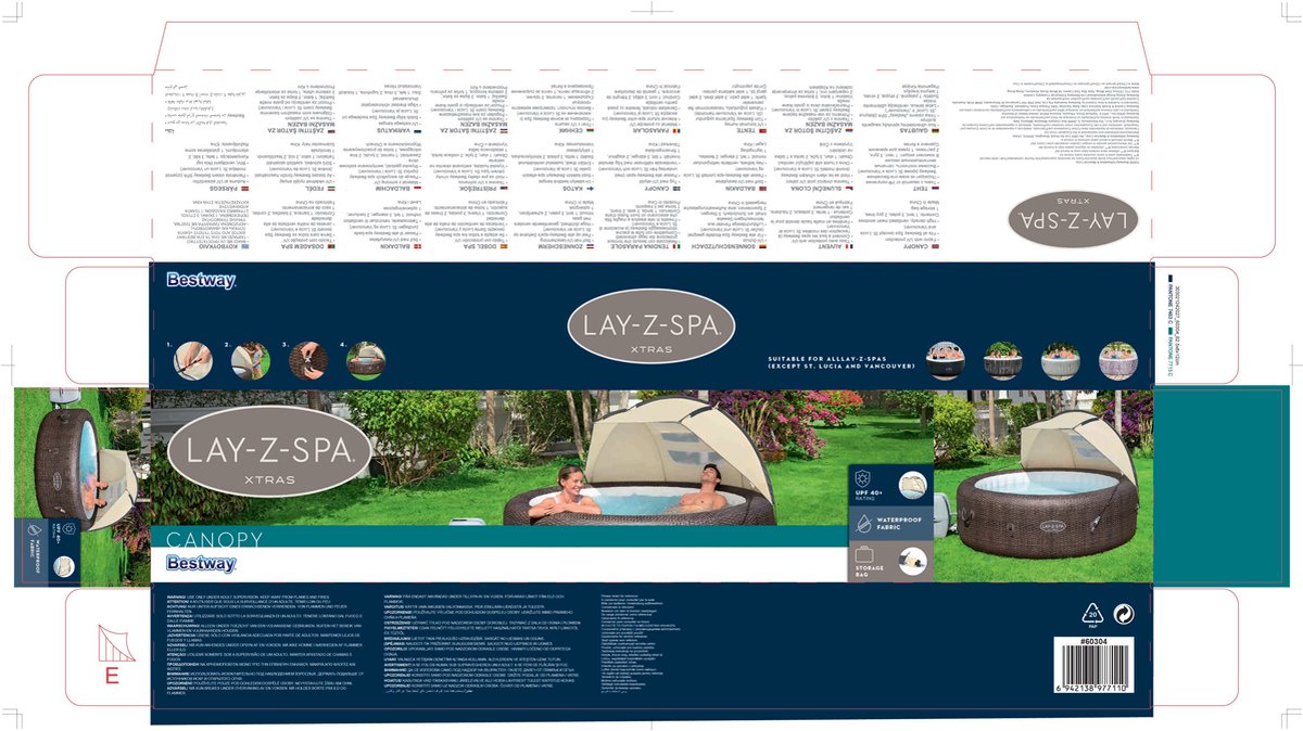 Lay-Z-Spa Luifel voor spa - 183 x 94 x 109 cm