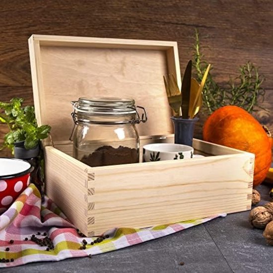 Houten kist met deksel – geprint – Echt Uniek
