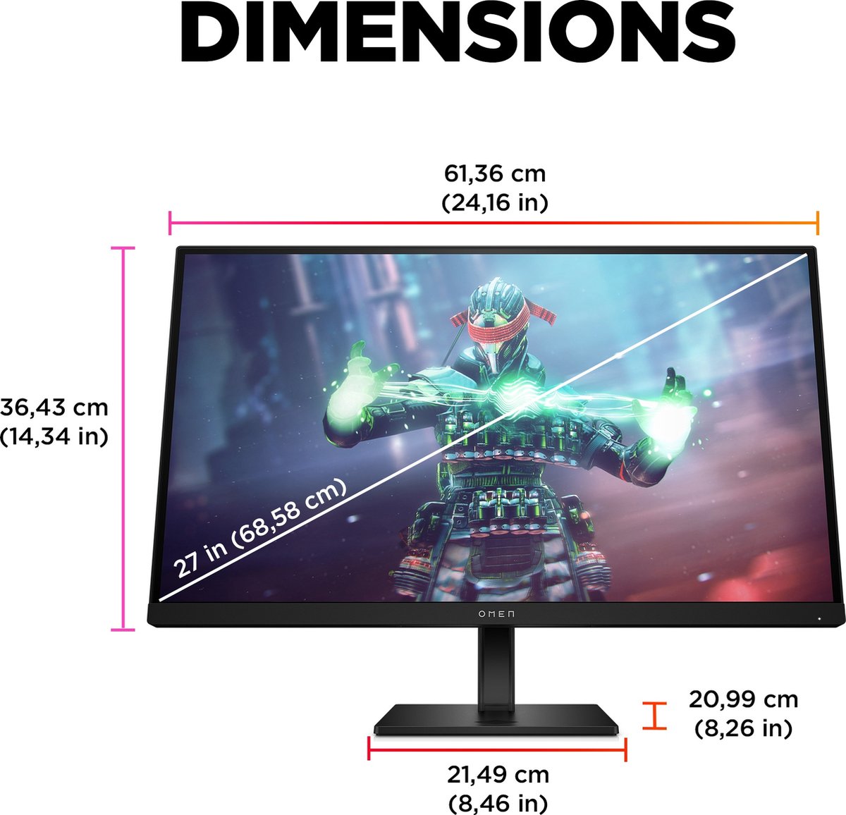 HP OMEN 27K 4K IPS Gaming Monitor 27 Inch 144Hz - afbeelding 3