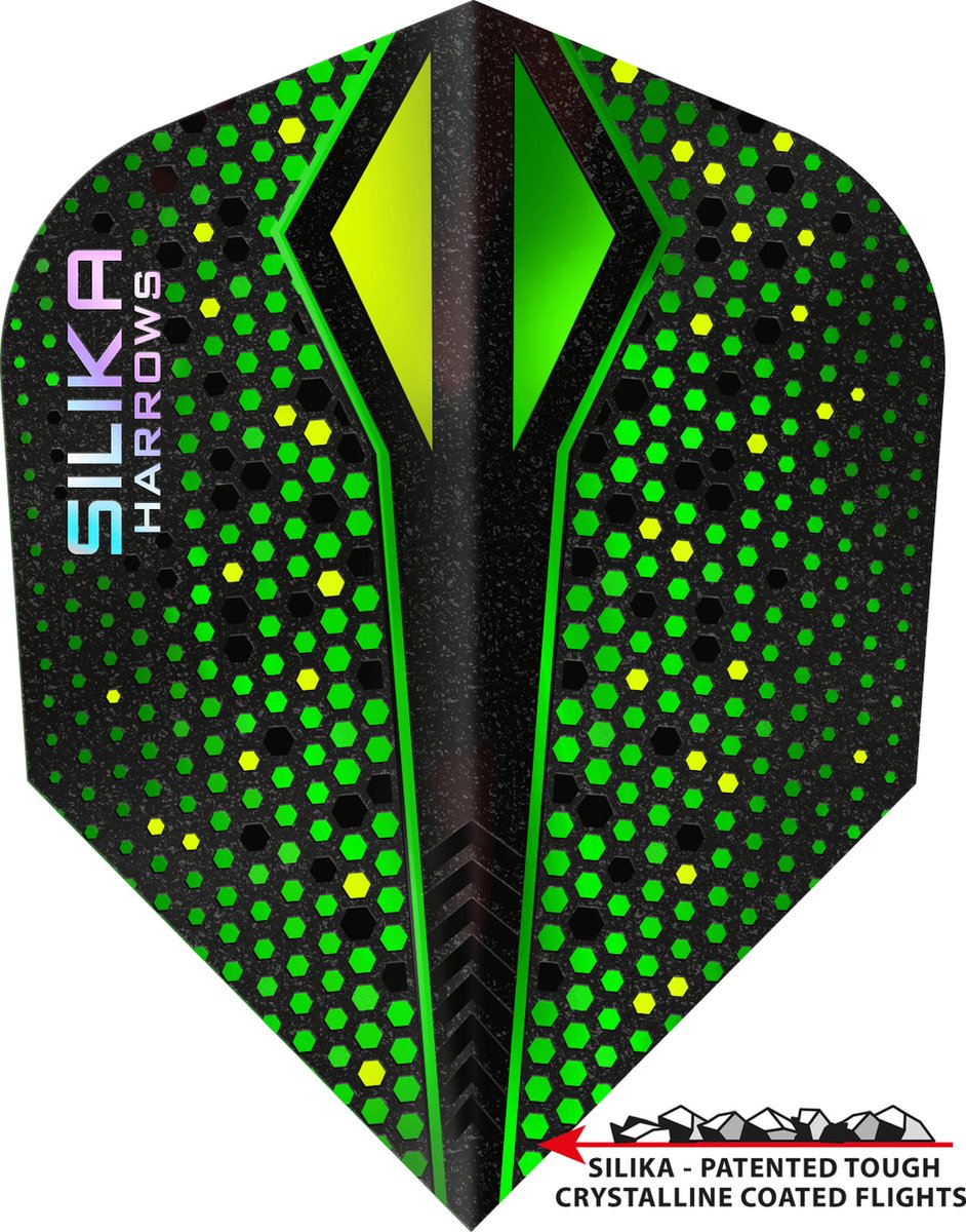 Harrows Silika X Color Shift Green NO6 Tough Crystalline Coated - Dart Flights
