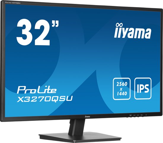 32-inch Iiyama ProLite X3270QSU monitor met QHD IPS-scherm.