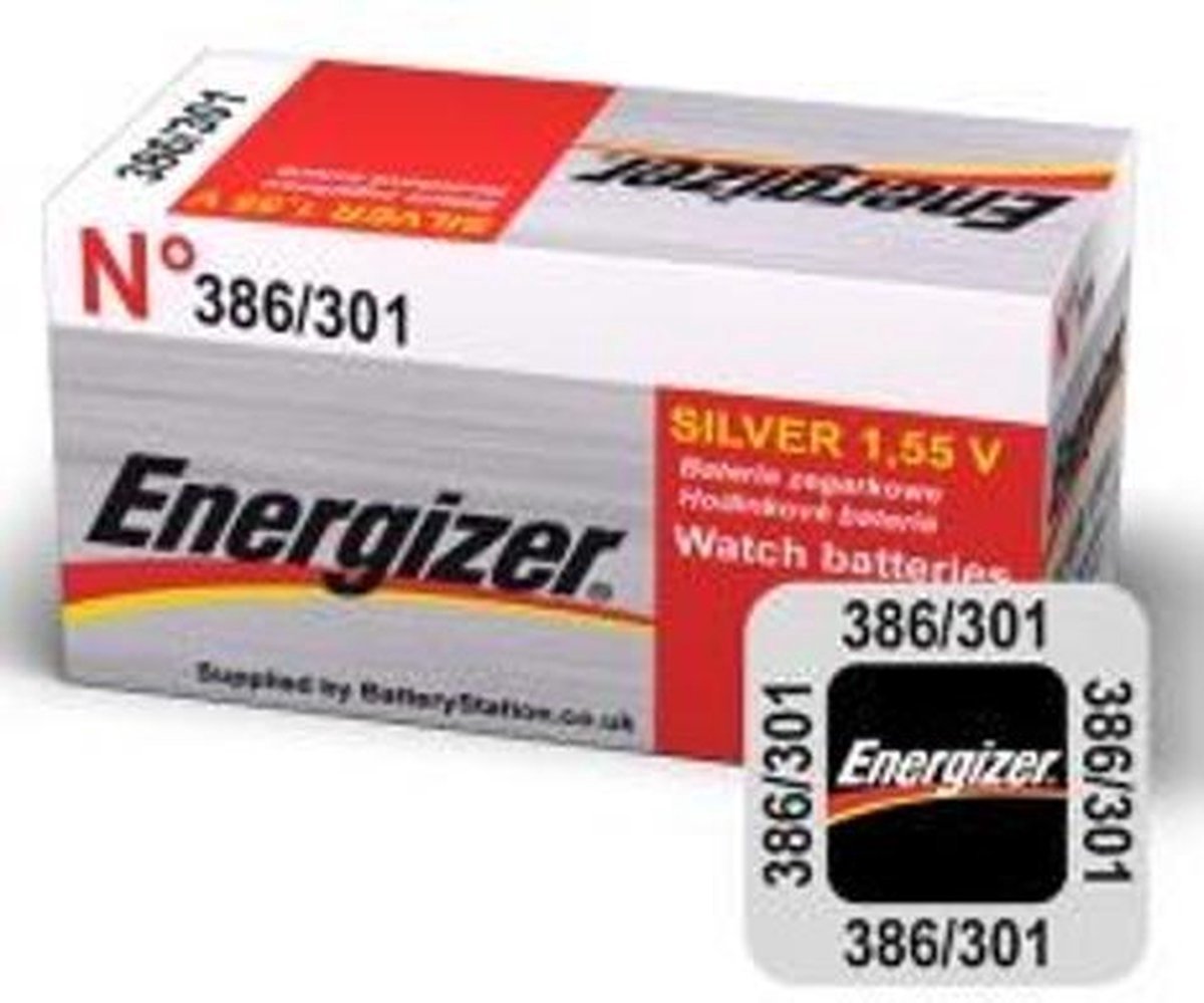 Energizer Silver Oxide Knoopcel Batterij 301/386 – Forniturenpack