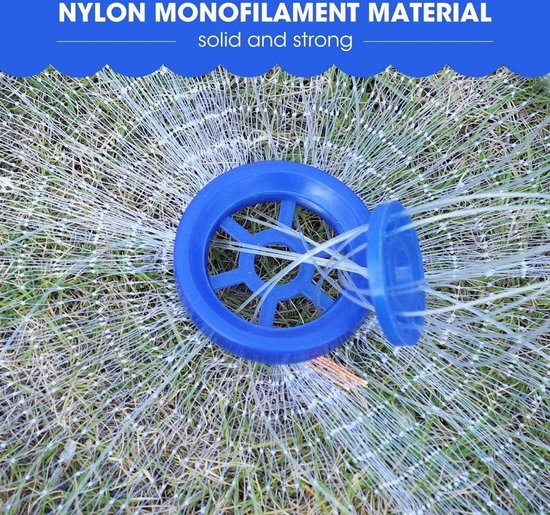Gooi net monofilament - draagbaar visnet - 2.4m - nylon — afbeelding 4