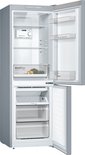 Bosch koel-vriescombinatie met open deuren, tonende 'MultiBox' met groenten, temperatuurregeling en vrieslades.