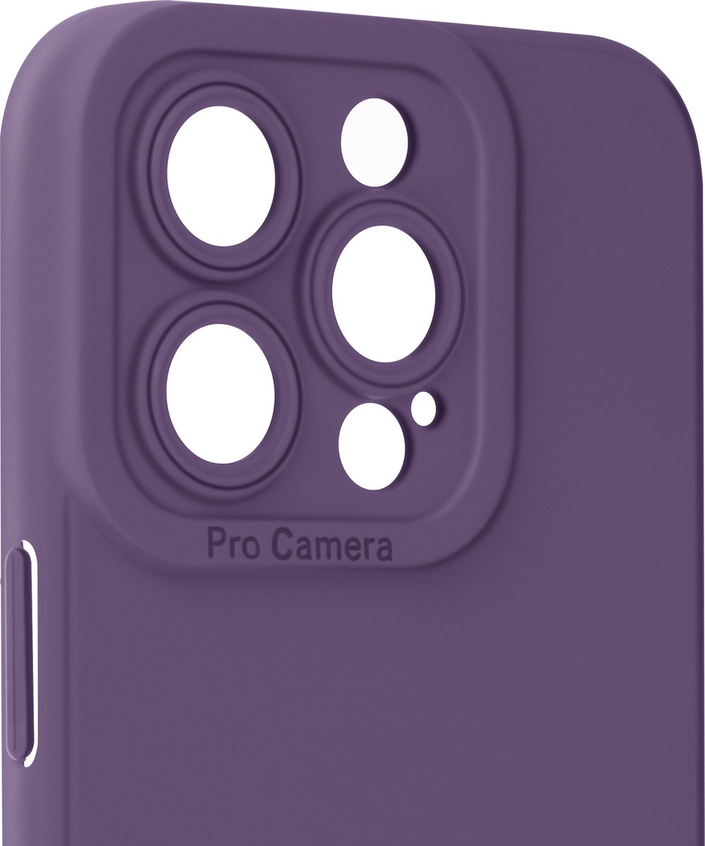 Avizar Hoes Geschikt voor iPhone 15 Pro Beveiligde camera, Donkerpaars
