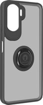 Avizar Hoesje Geschikt voor Honor 90 Lite met Roterende Magnetische Ring Matte Afwerking, Zwart