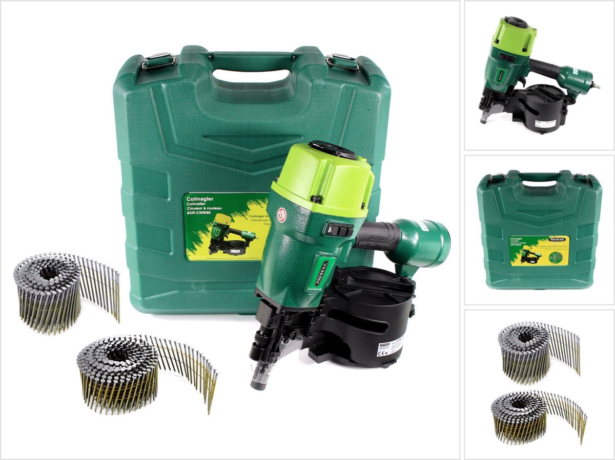 Prebena 8XR-CNW90 pneumatisch spijkerapparaat transportkoffer met 10800 spijkers