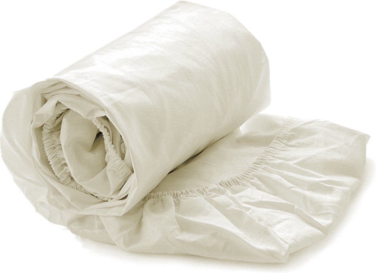 Heckettlane Hoeslaken Elementi - Onderlaken voor tweepersoonsbed - 140x200 - 100% Katoen-Satijn - Off-White